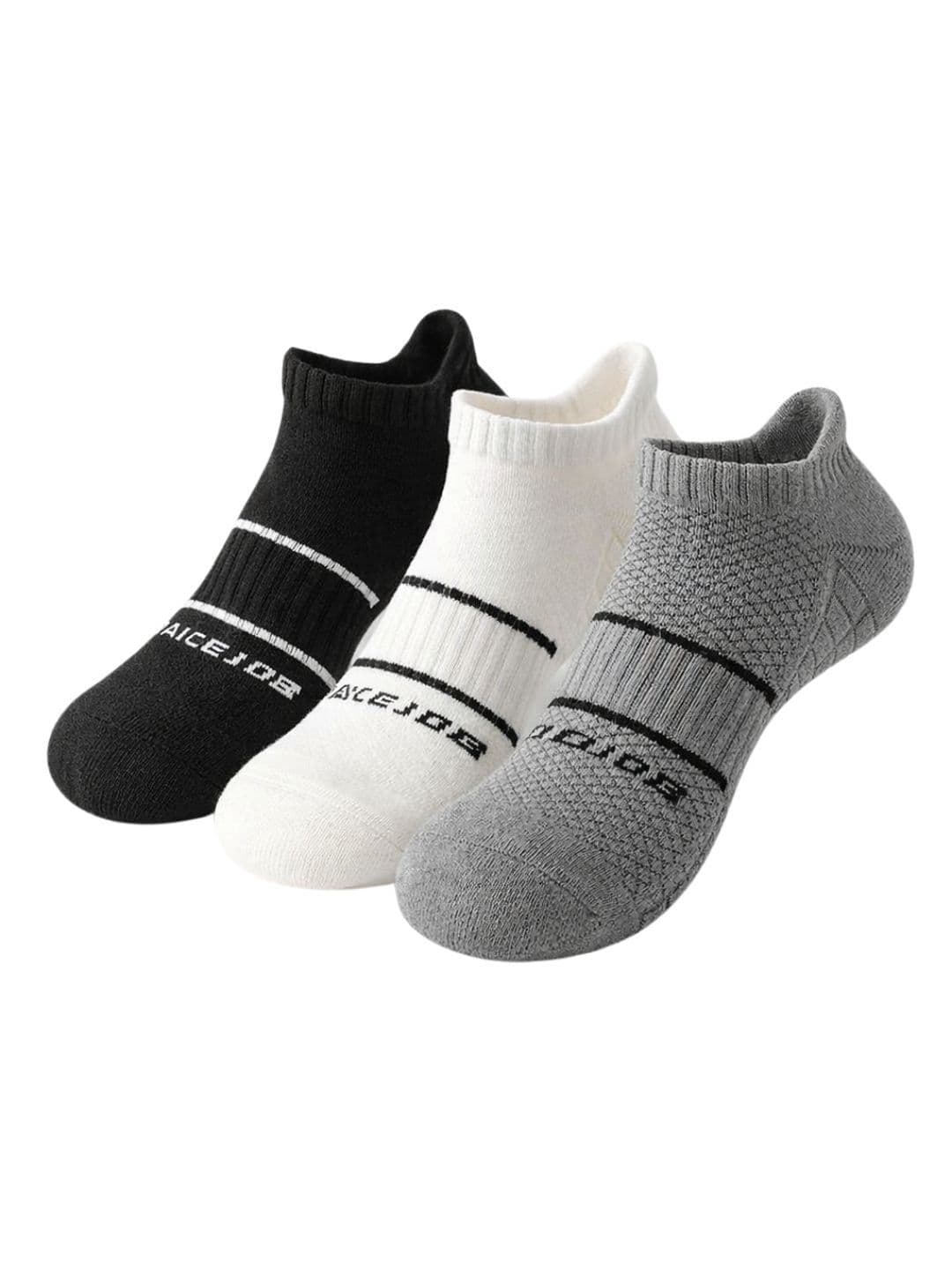 iSWEVEN Unisex Pack of 3 Cotton Blend Patterned Above Ankle Socks - view 1