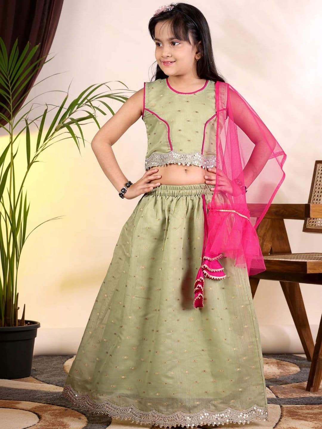 satyamfab Girls Ready to Wear Lehenga & Blouse With Dupatta - view 1