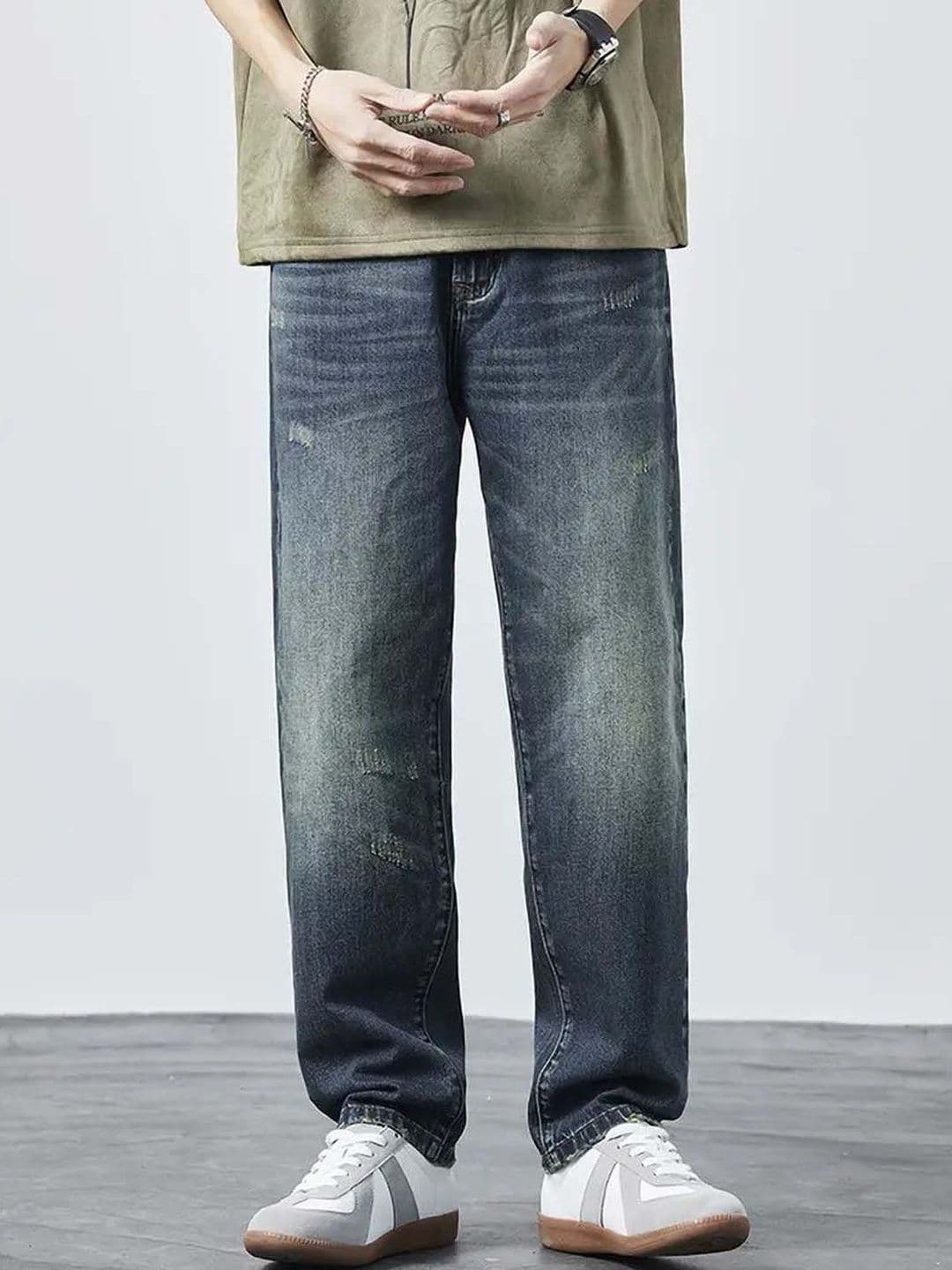 SZN Men Comfort Regular Fit Mid-Rise Mildly Distressed Light Fade Stretchable Jeans - view 1