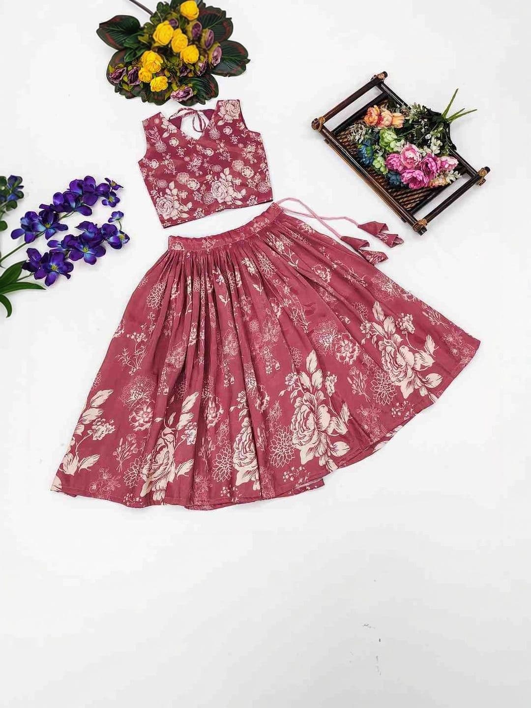 RJ ONLINE Girls Printed Ready to Wear Lehenga & - view 1