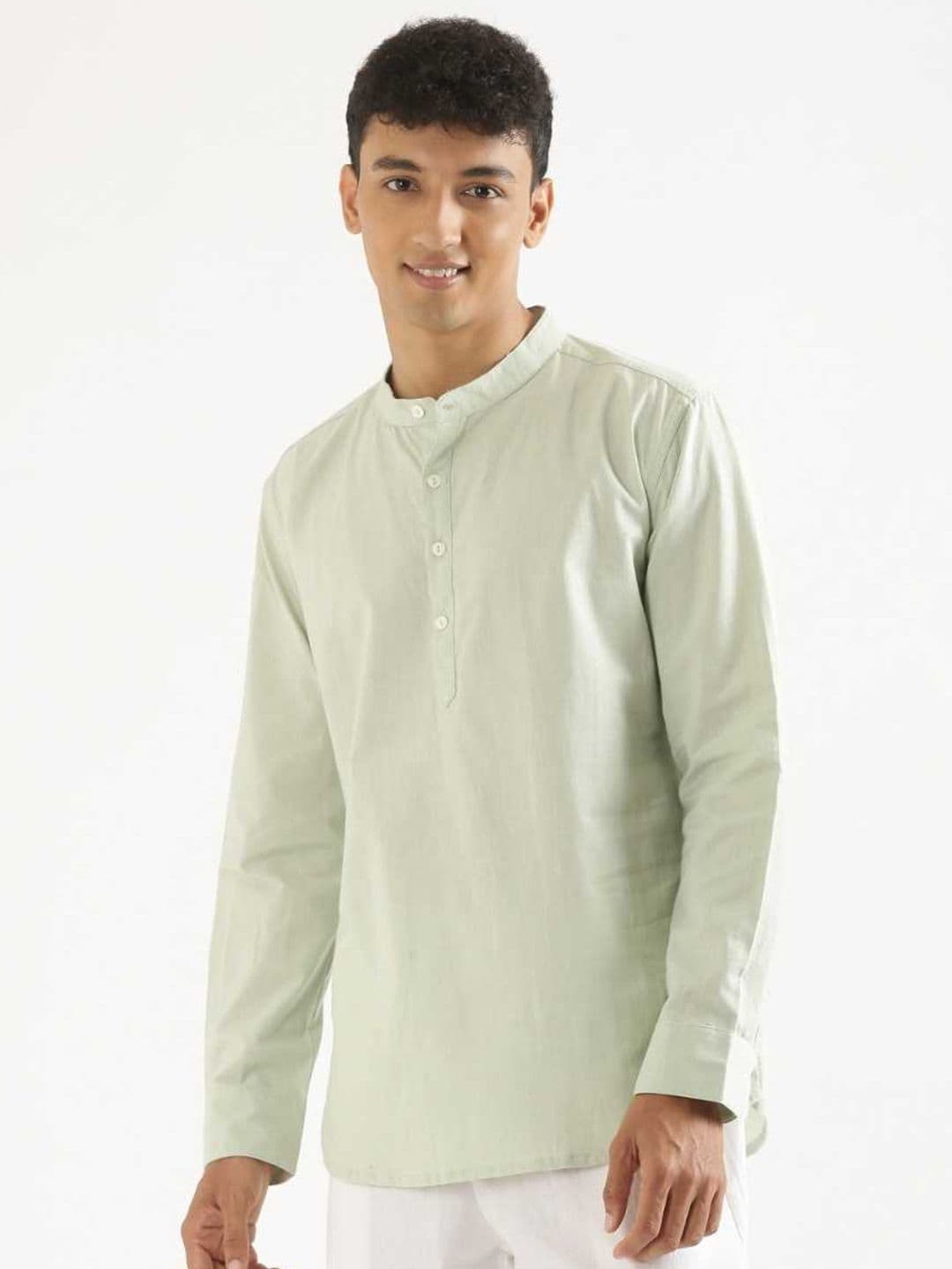 SAADAA Mandarin Collar Straight Kurta - view 1