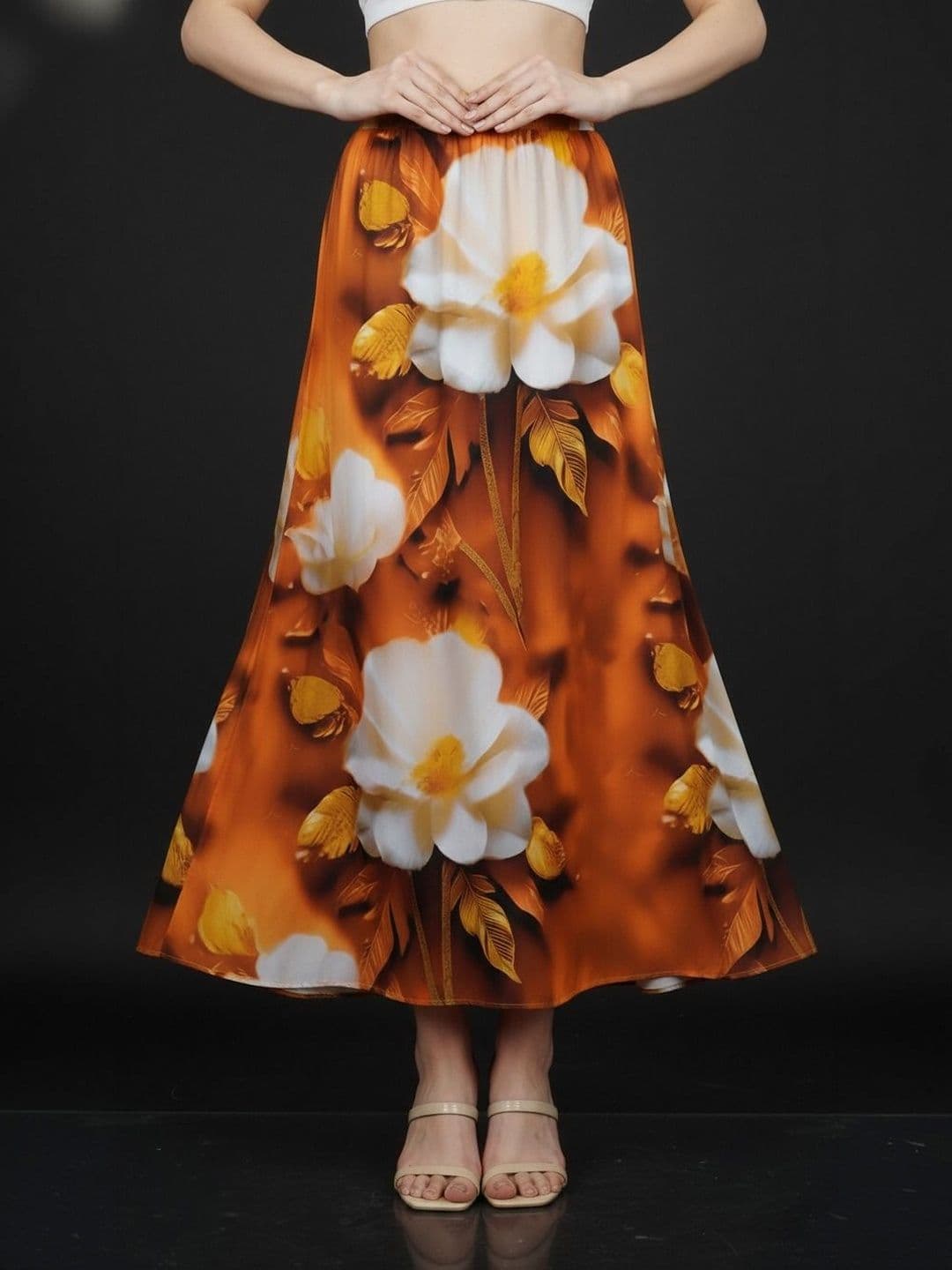 Vagisha Women Abstract Maxi Flared Skirt - view 1