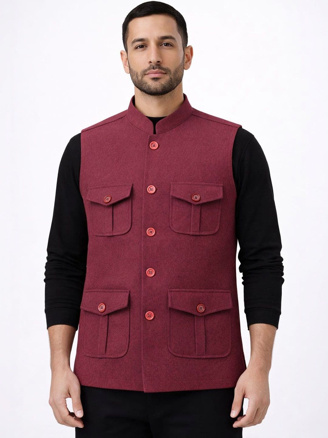 Latest Chikan Garments Mendarian Collar Neck Jacket - view 1