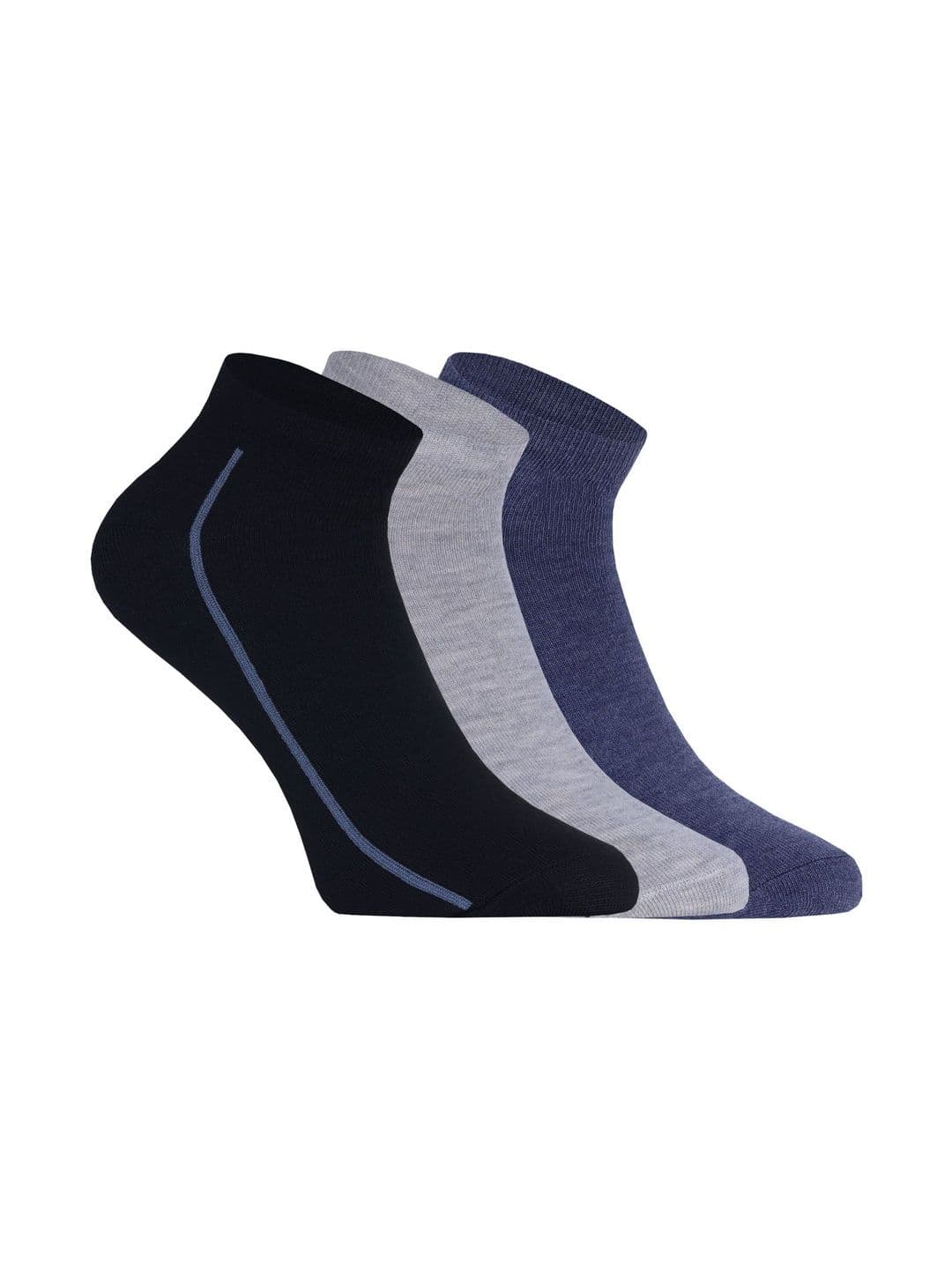 BERYX Unisex Pack of 3 Cotton Blend Colourblocked Above Ankle Socks - view 1
