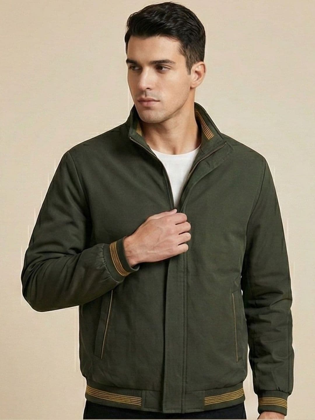 MIA FASHION Men Striped Lightweight Bomber Jacket - view 1