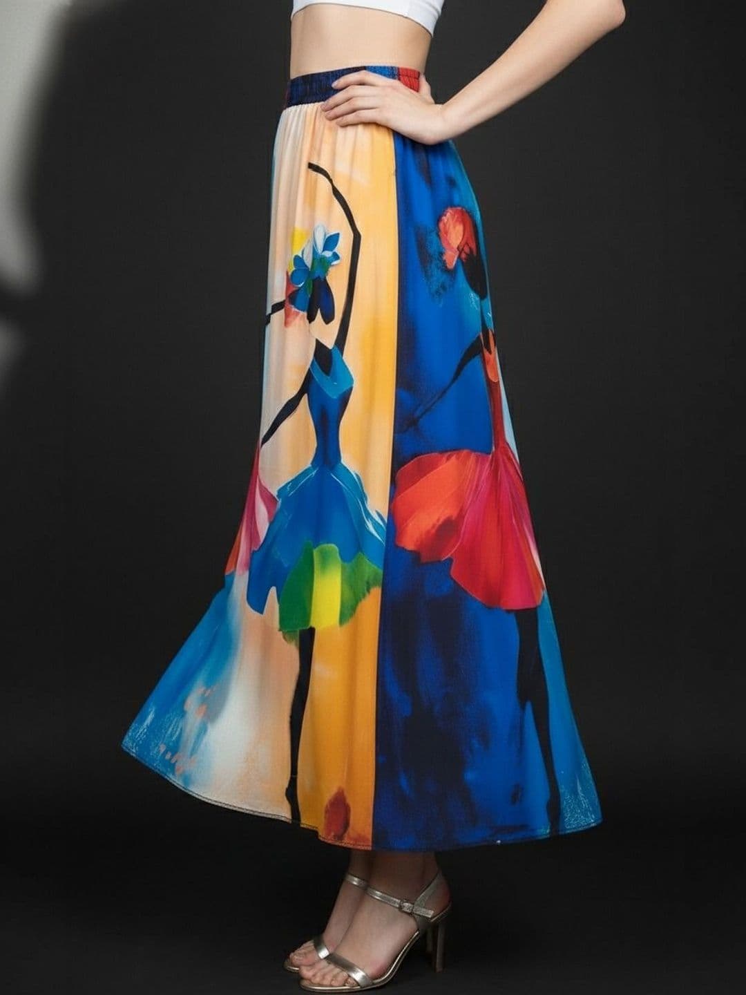 Vagisha Women Abstract Maxi Flared Skirt - view 1