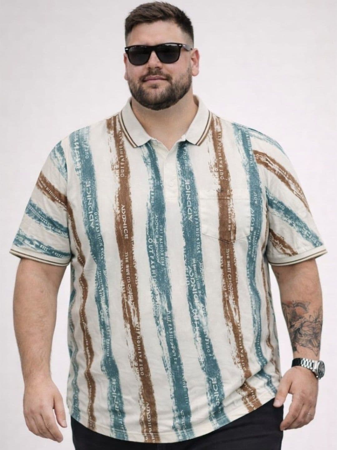 AUSTIVO Men Printed Polo Collar Pockets T-shirt - view 1