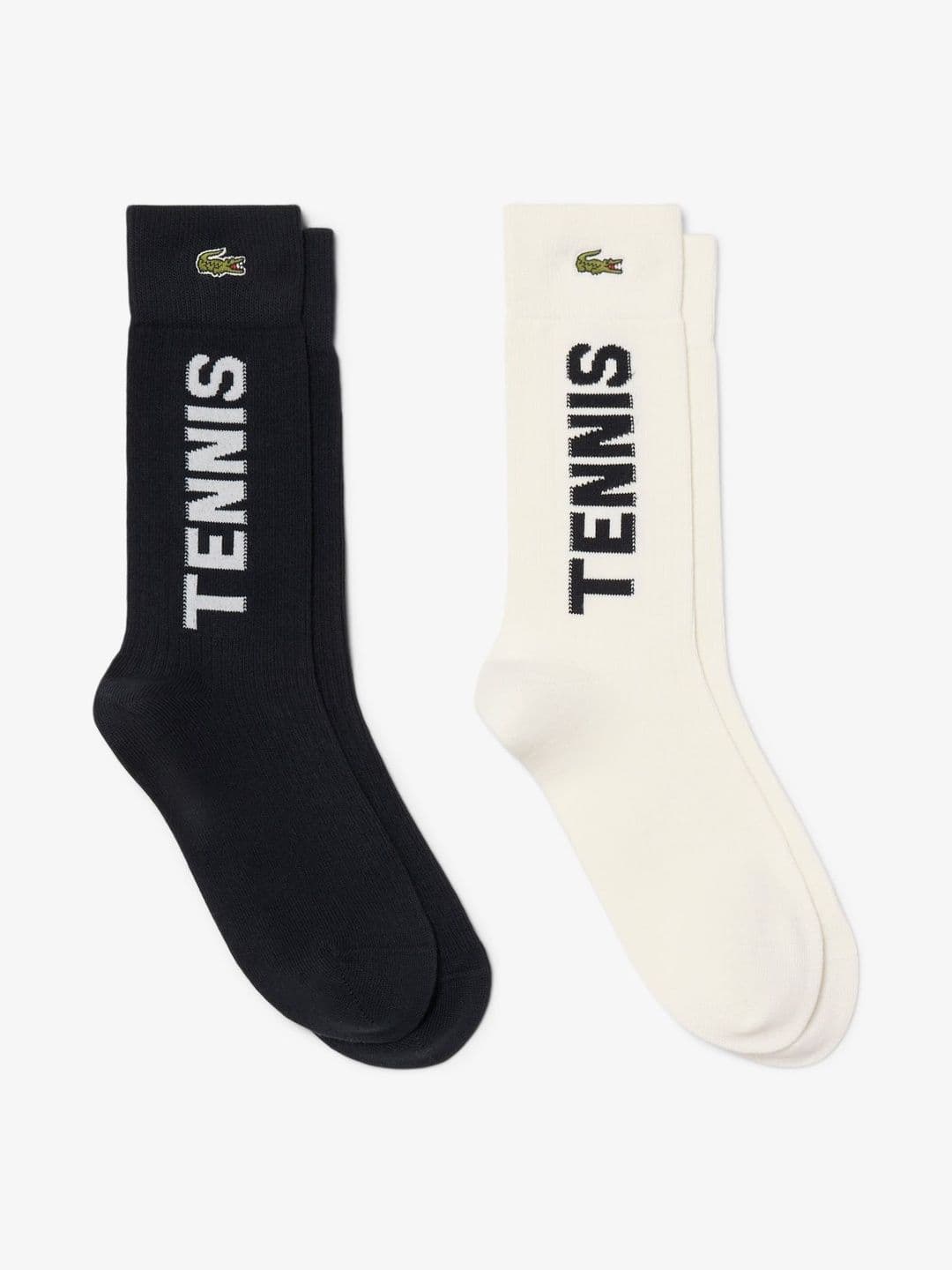 Lacoste Men Pack of 2 Cotton Blend Assorted Patterned Calf Length Socks - view 1