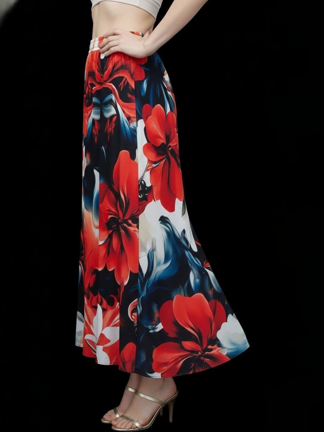 Vagisha Women Abstract Maxi Flared Skirt - view 1