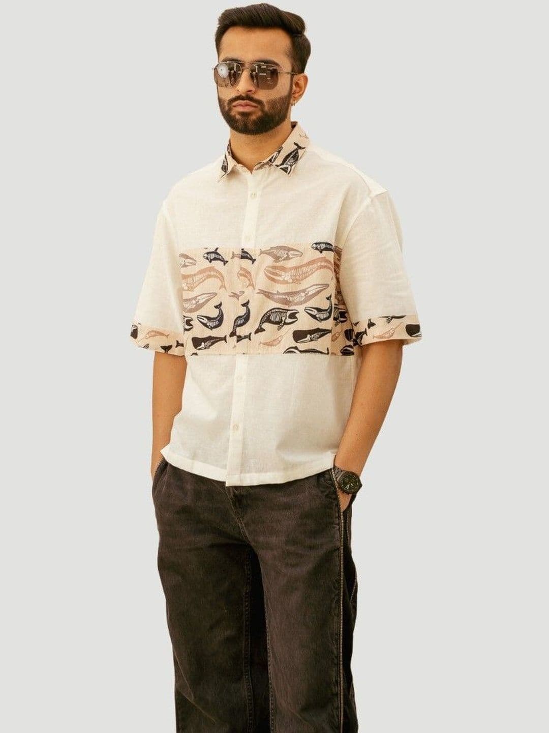 Drag It Men Printed Casual Oversized Shirt - view 1