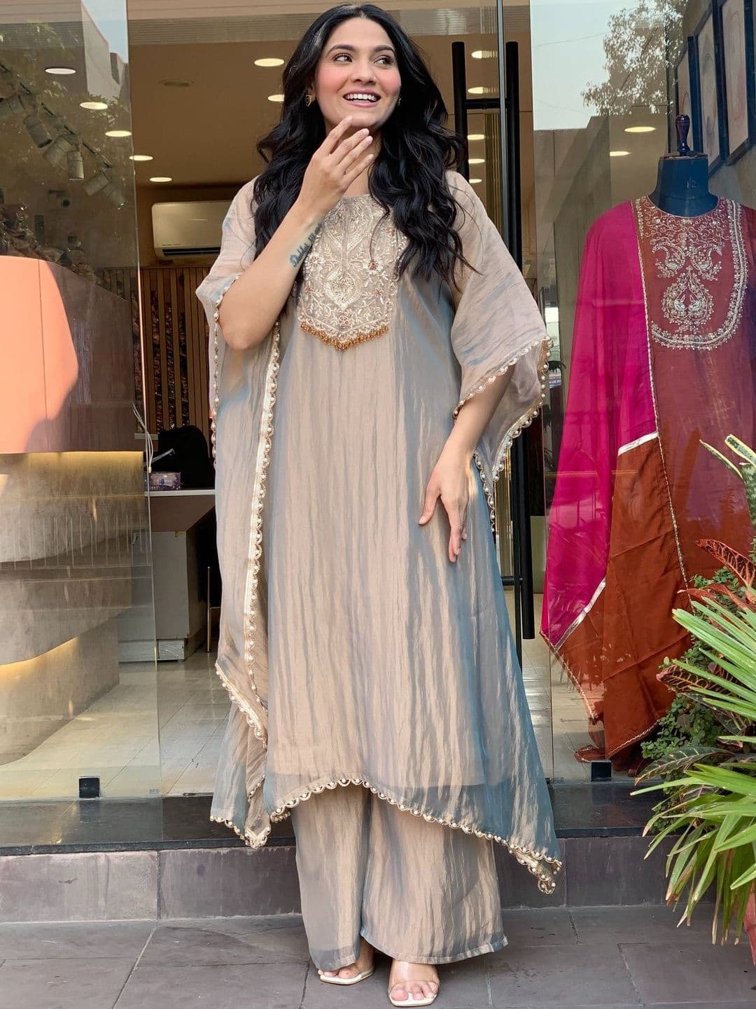 Anouk Rustic Women Ethnic Motifs Embroidered Regular Thread Work Kurta with Palazzos - view 1