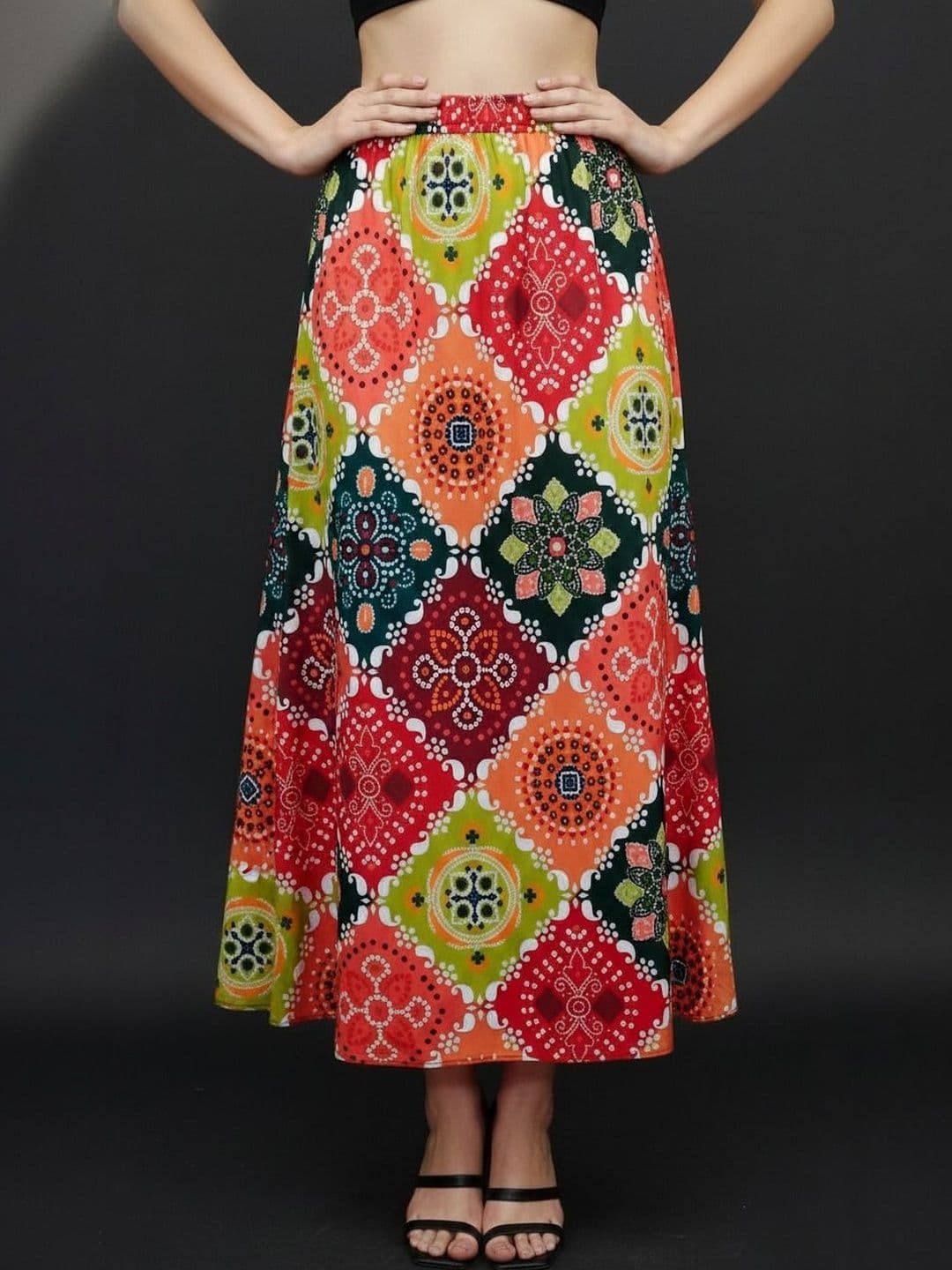 Vagisha Women Abstract Maxi Flared Skirt - view 1