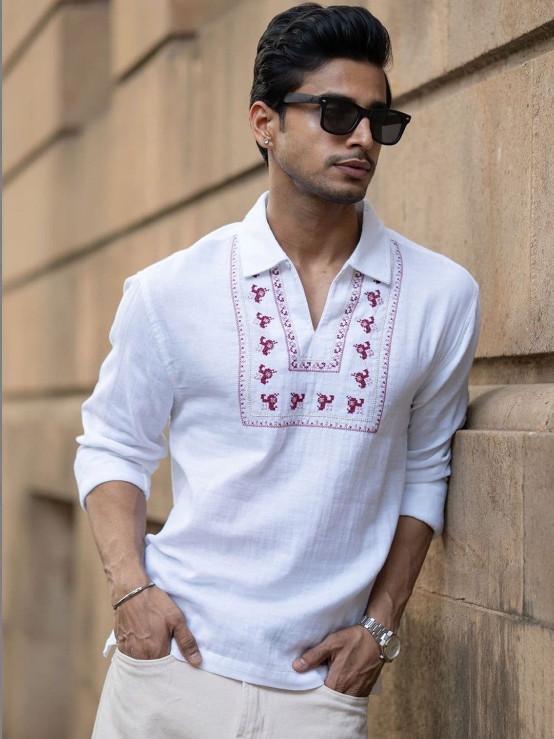 Powerlook Men Floral Embroidered Casual Shirt - view 1