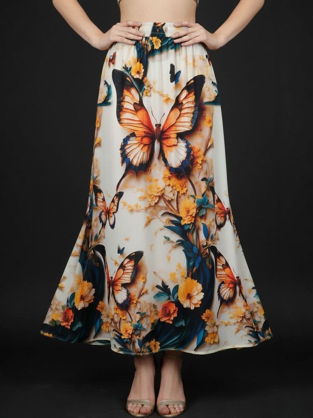 Vagisha Women Abstract Maxi Flared Skirt - view 1
