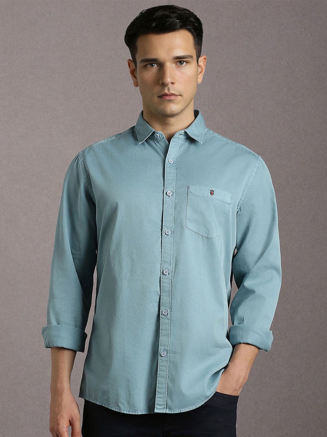 Louis Philippe Jeans Men Slim Fit Over Dyed Soft Handfeel Full Sleeve Casual Shirt - view 1