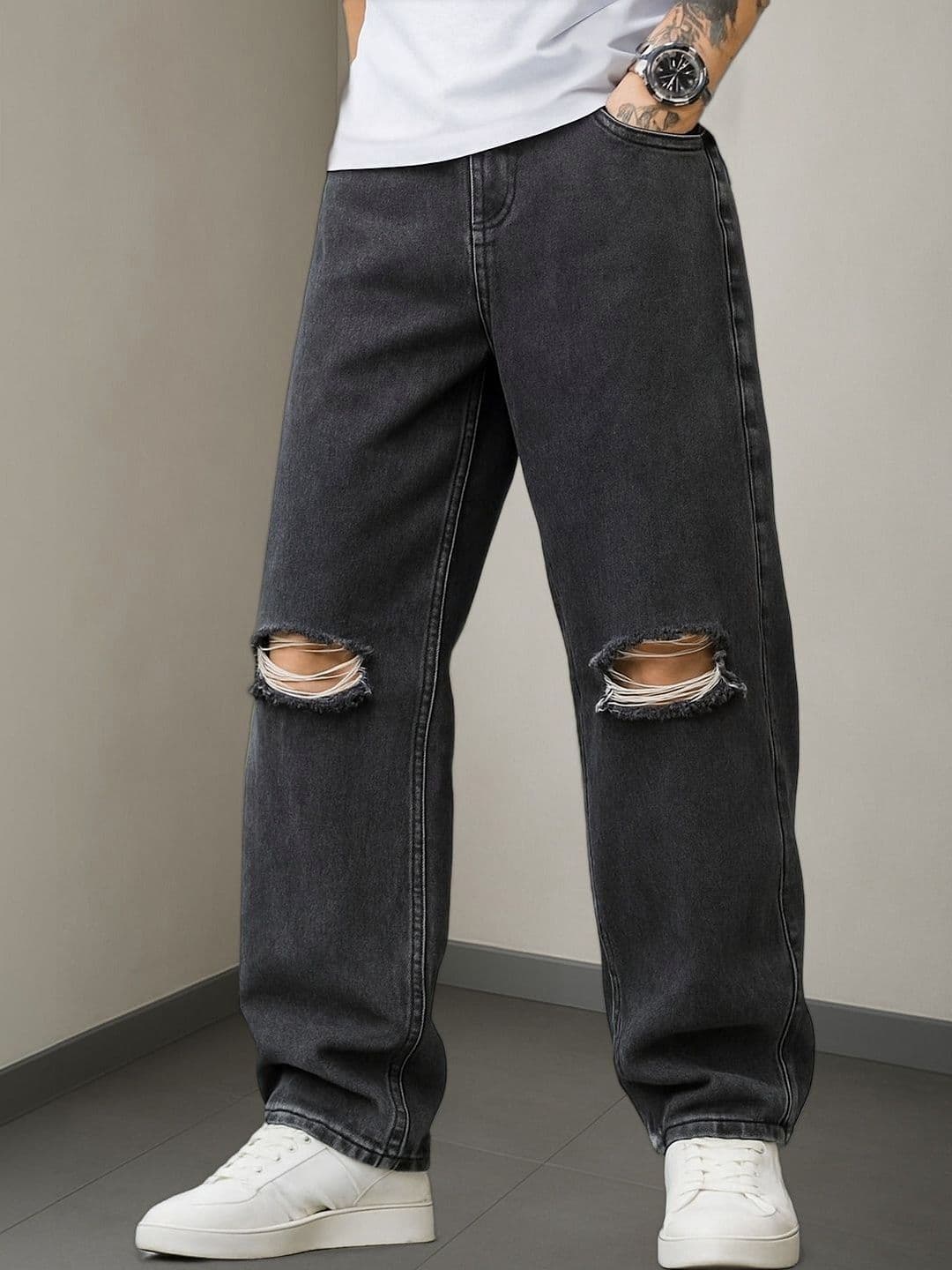 Moda Rapido Men Mid-Rise Highly Distressed Light Fade Stretchable Jeans - view 1