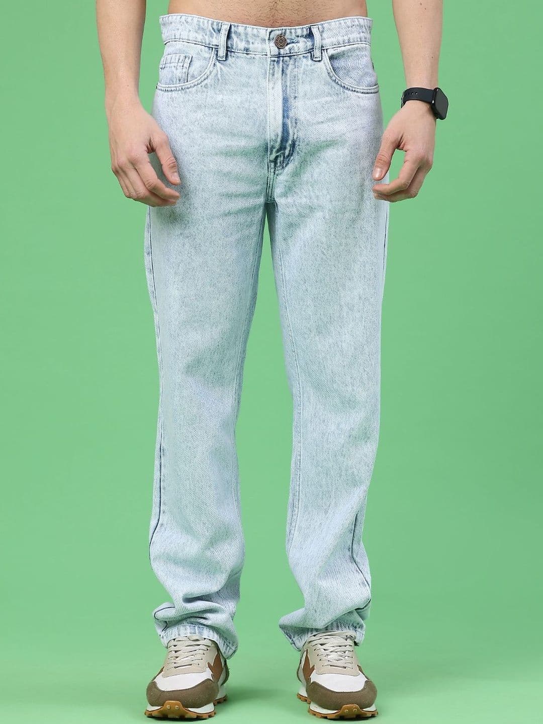 V-Mart Men Straight Fit Mid-Rise Heavy Fade Jeans - view 1