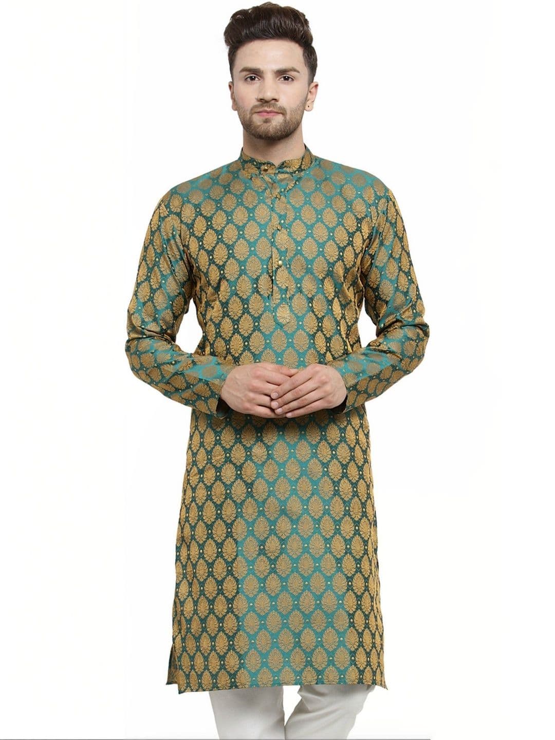 TARUNCOLLECTION Men Woven Design Regular Sleeves Kurta - view 1