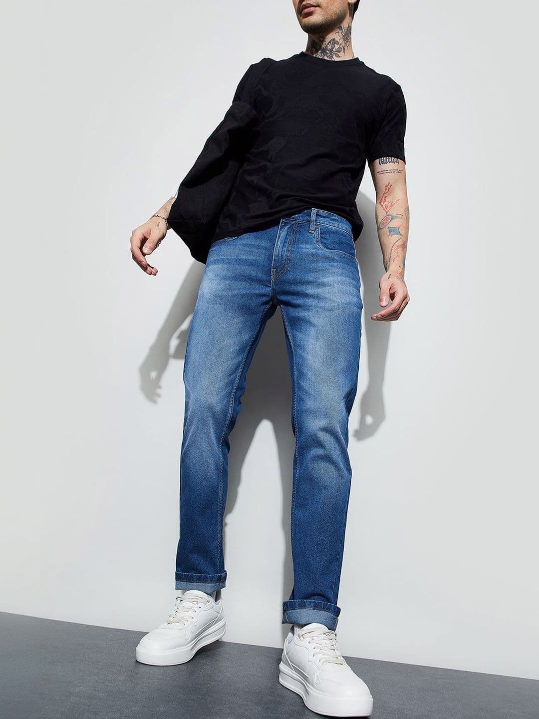 Forca by Lifestyle Men Tapered Fit Mid-Rise Light Fade Jeans - view 1