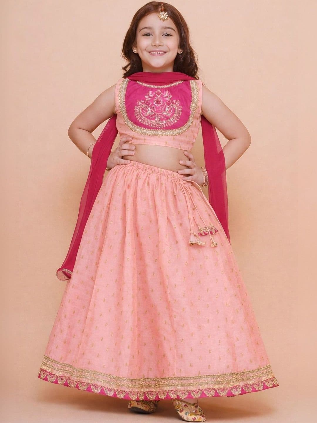 KATRODIYA ENTERPRISE Girls Tie and Dye Ready to Wear Lehenga & Blouse With Dupatta - view 1