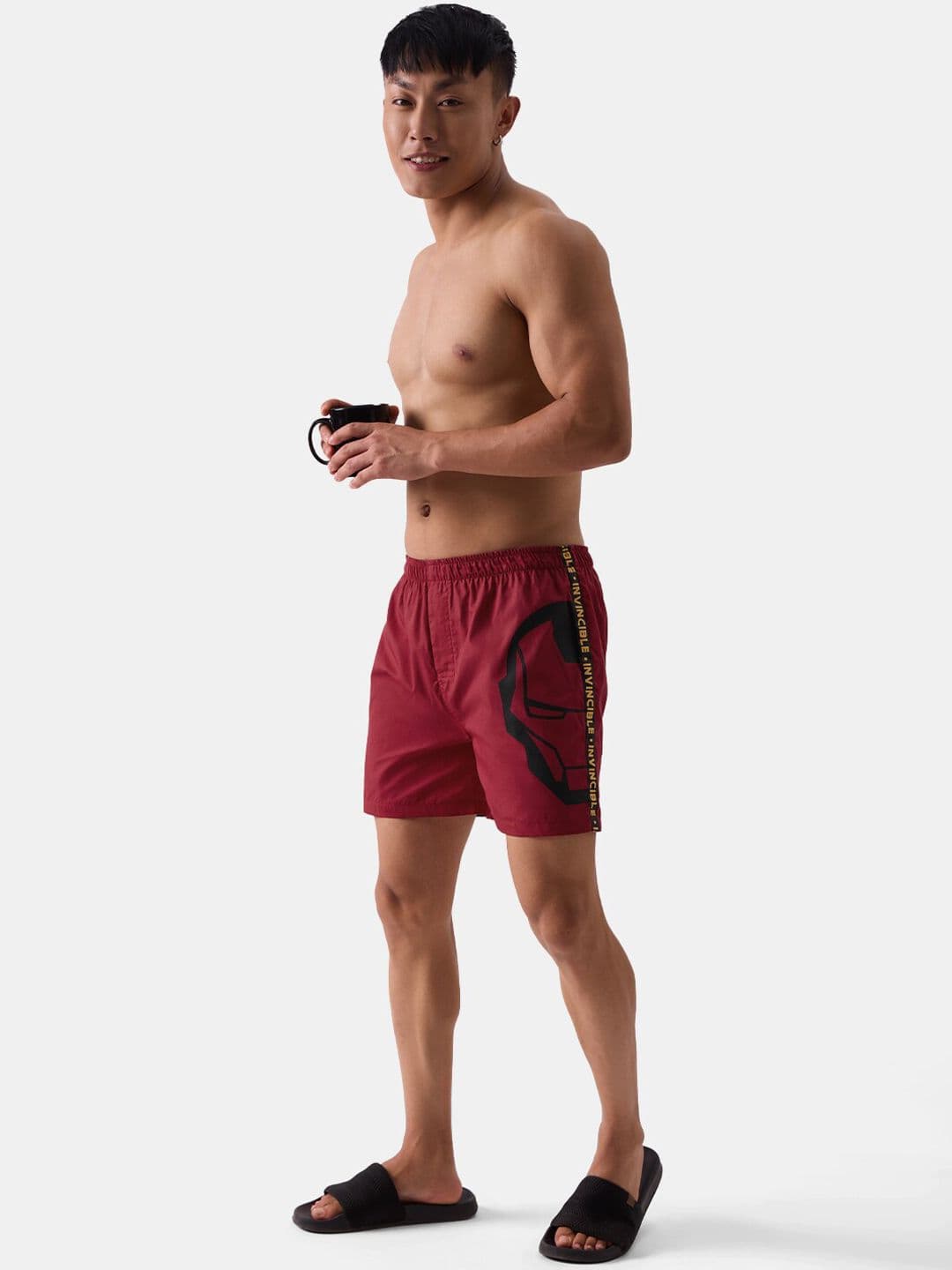 The Souled Store Men Marvel Red Printed Cotton Regular Fit Boxer Shorts - view 1