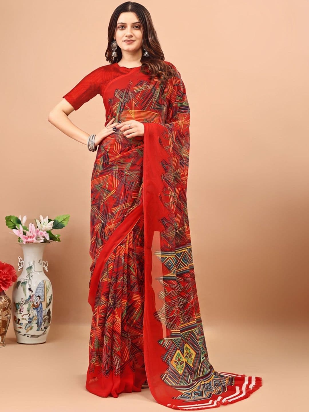 SZN Poly Chiffon Saree - view 1