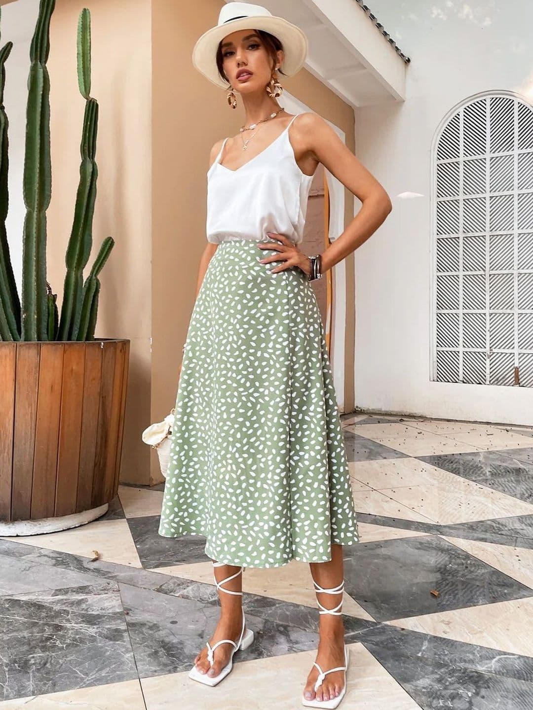Stylecast X Slyck Women Abstract Printed Aline Side Slit Midi Skirt - view 1