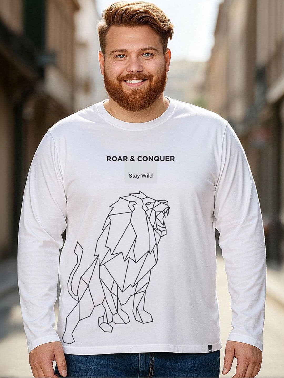 Bewakoof Plus Bewakoof Men White Stay Wild Graphic Printed Plus Size T-shirt - view 1