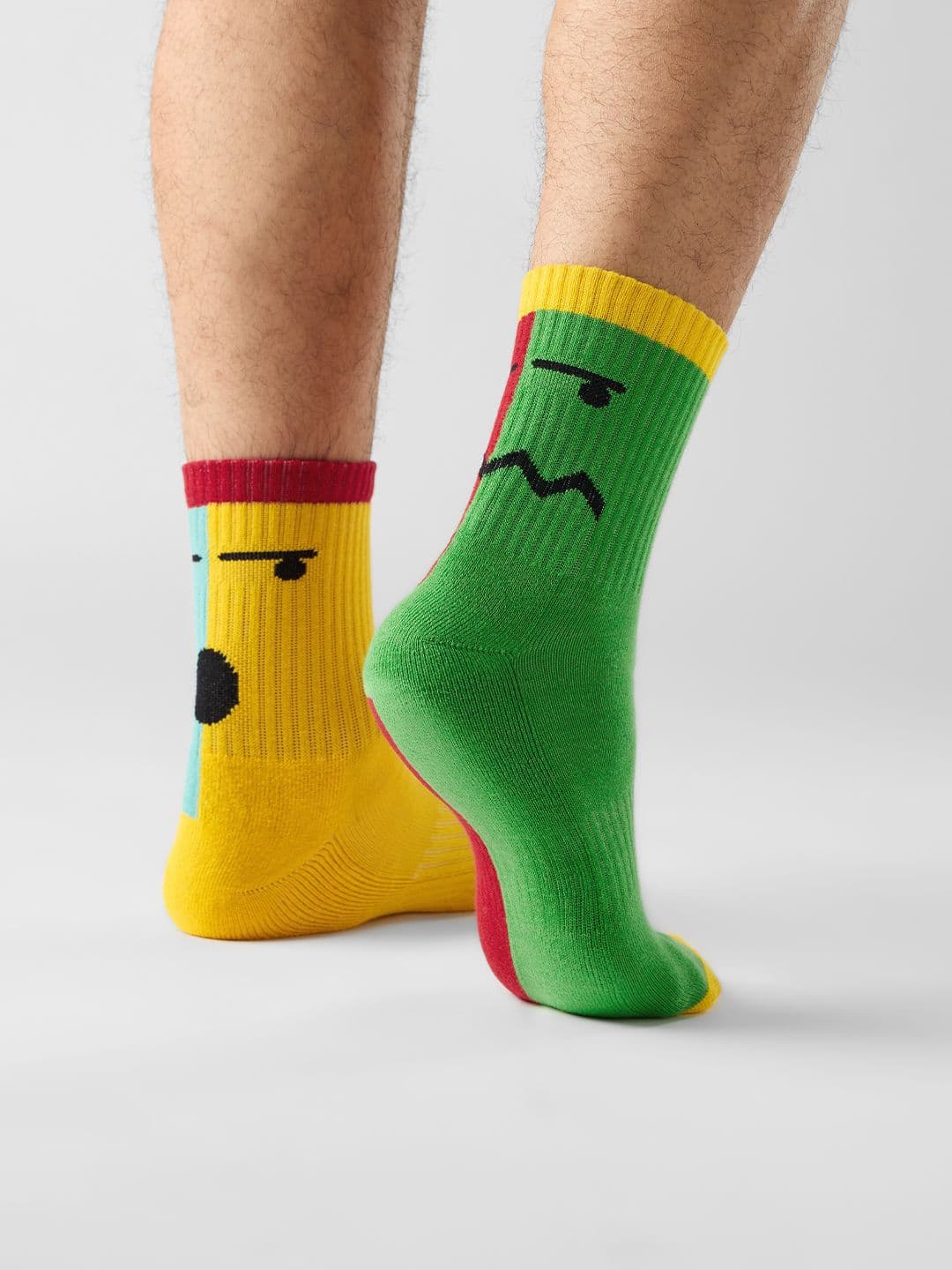 The Souled Store Unisex Casual Stylish Wear Multicolor Emoticon Printed Crew Length Socks - view 1