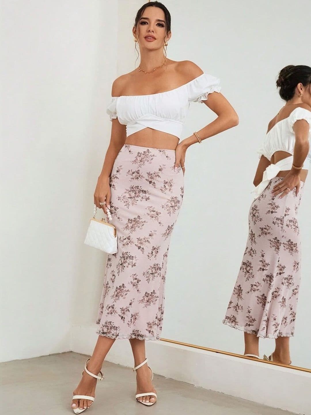 Stylecast X Slyck Women Floral Printed A-Line Midi Skirt - view 1