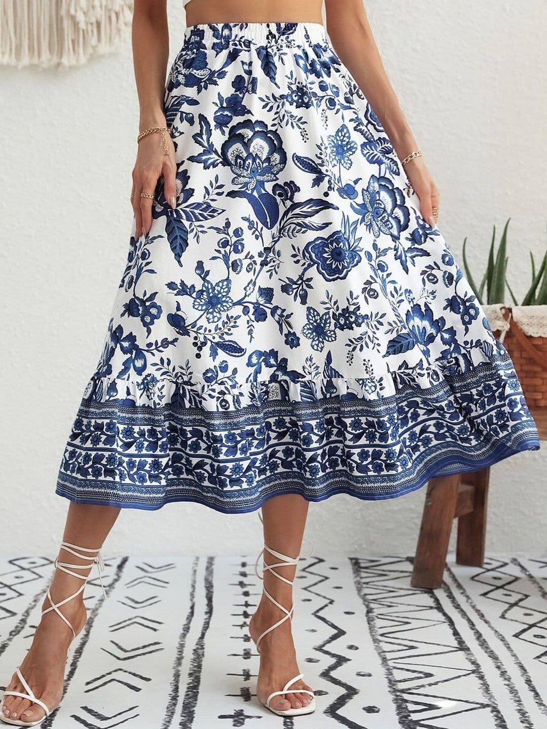 Stylecast X Slyck Women Floral Midi Flared Skirt - view 1