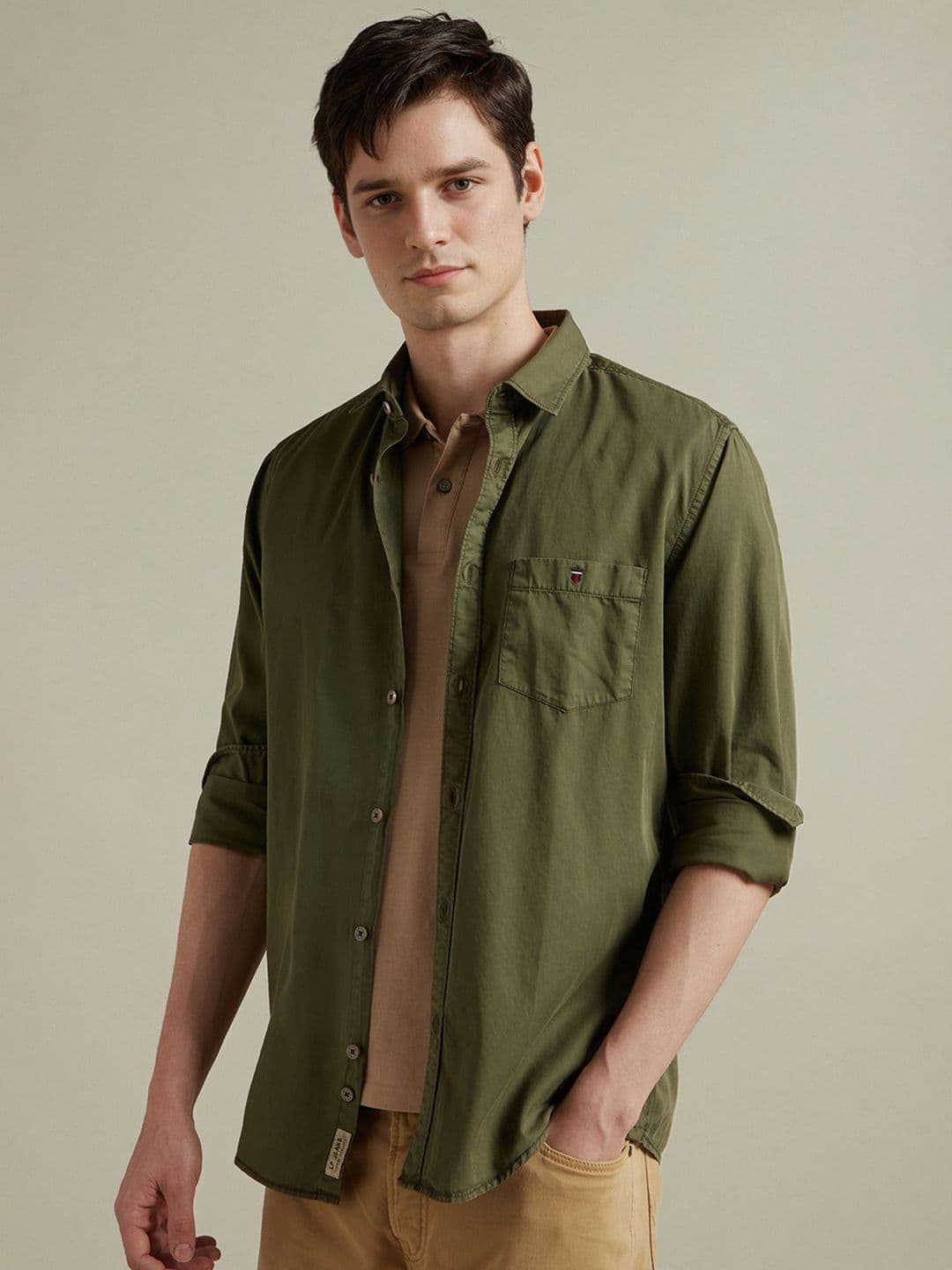 Louis Philippe Jeans Men Slim Fit Over Dyed Soft Handfeel Full Sleeve Casual Shirt - view 1