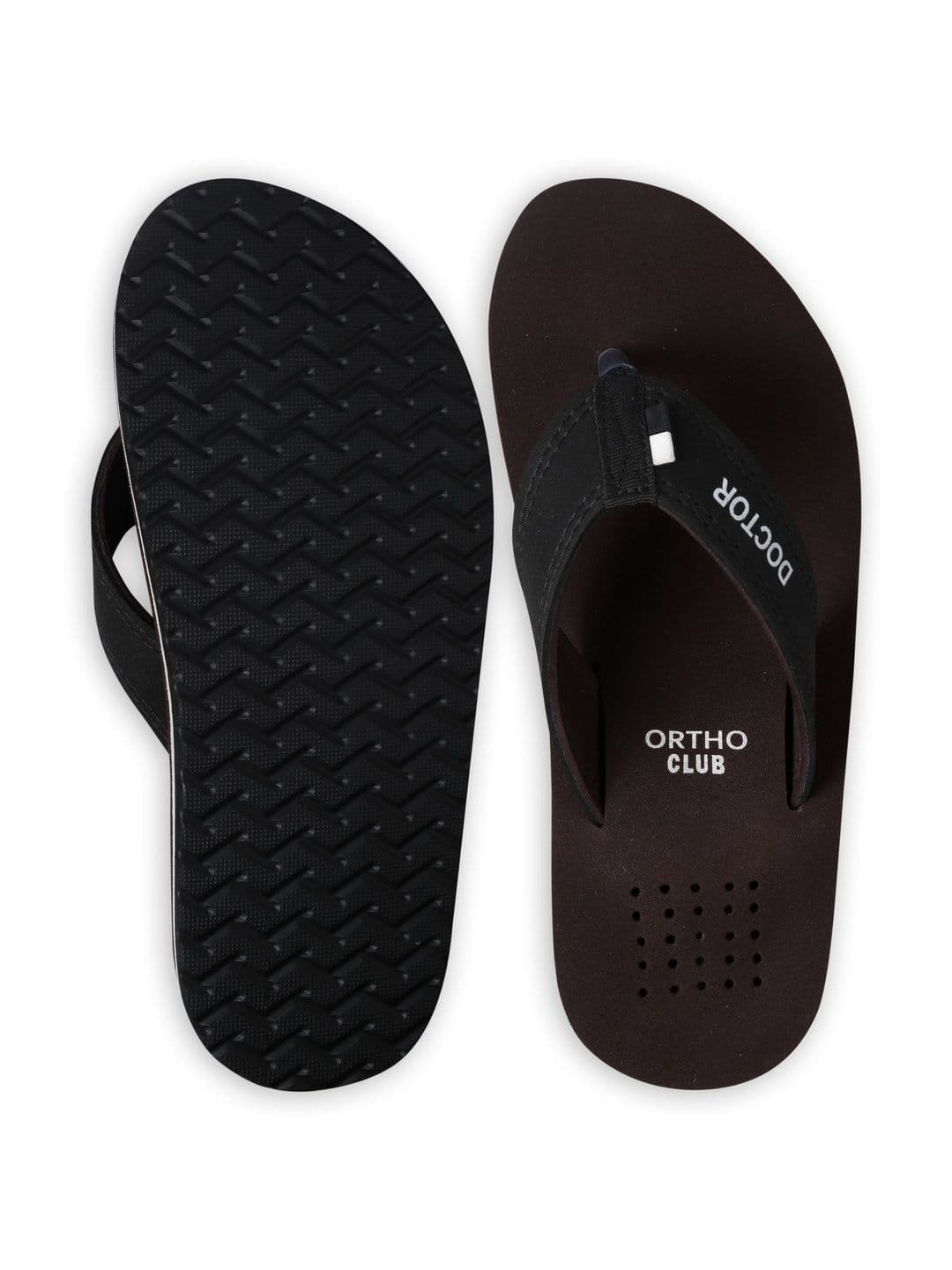ORTHO CLUB Men Colourblocked Rubber Thong Flip-Flops - view 1