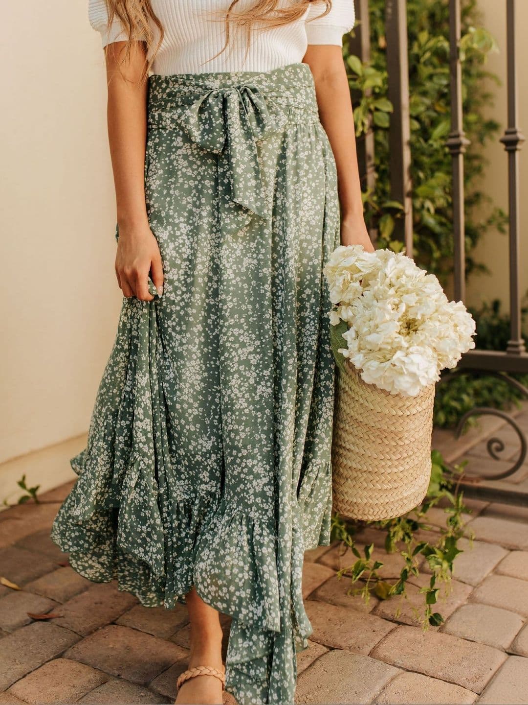 StyleCast x Revolte Women Crepe Midi Wrap Skirt - view 1