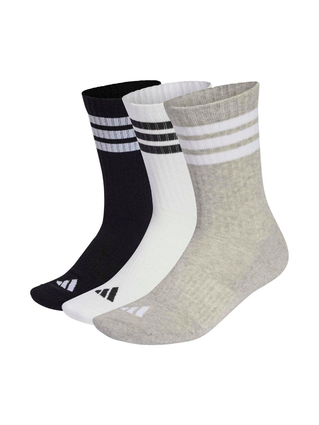 ADIDAS Men Pack of 3 Cotton Striped Calf Length Socks - view 1