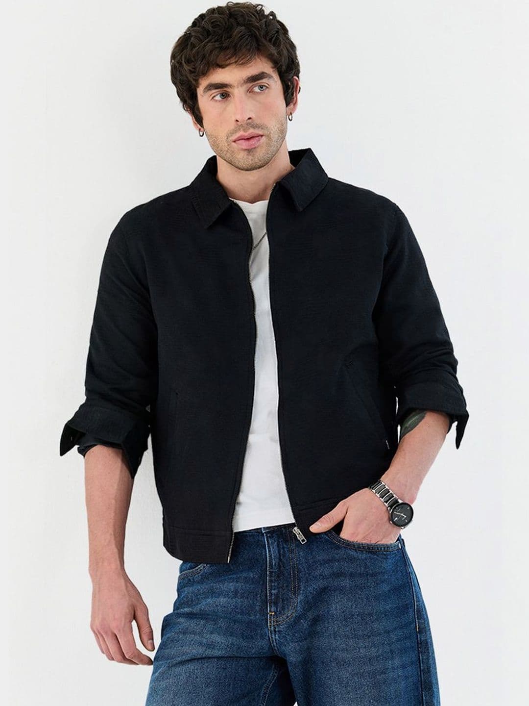 Snitch Black Textured Jacket - view 1