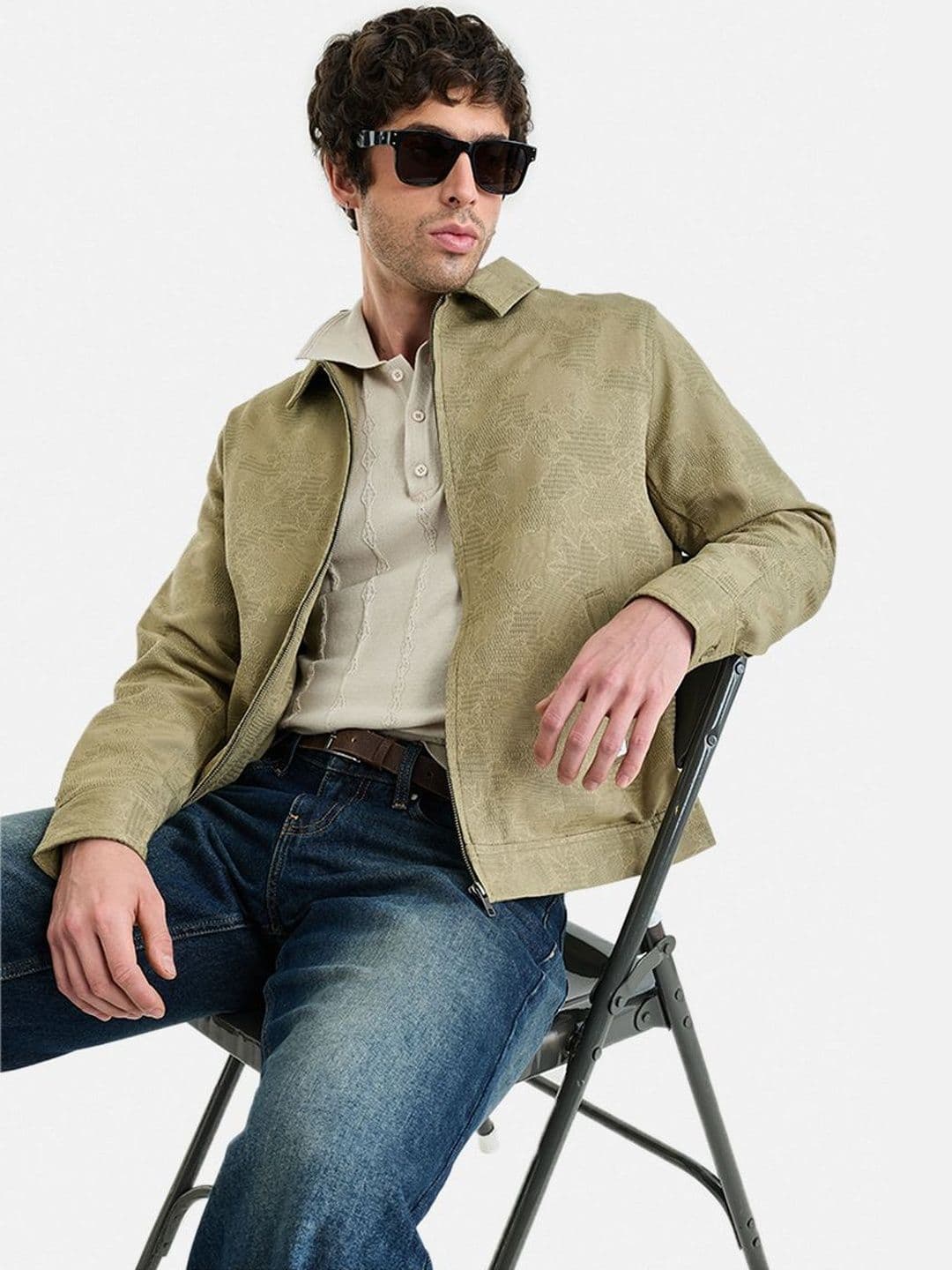 Snitch Green Textured Jacket - view 1