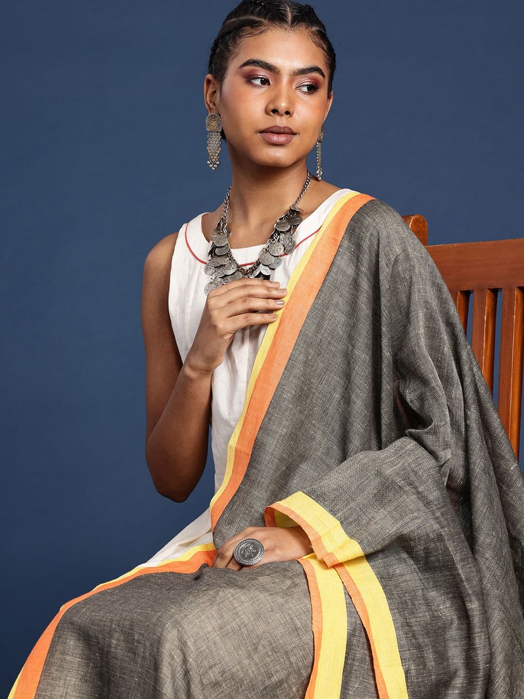 Taavi Linen & Cotton Blended Dupatta - view 1