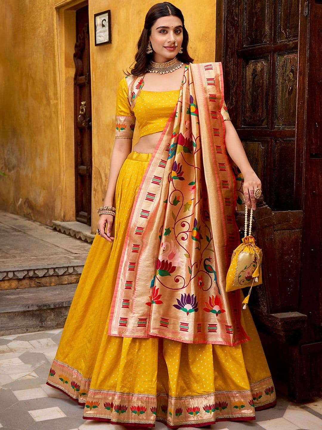 LOOKNBOOK ART Ready to Wear Lehenga & Unstitched Blouse With Dupatta - view 1