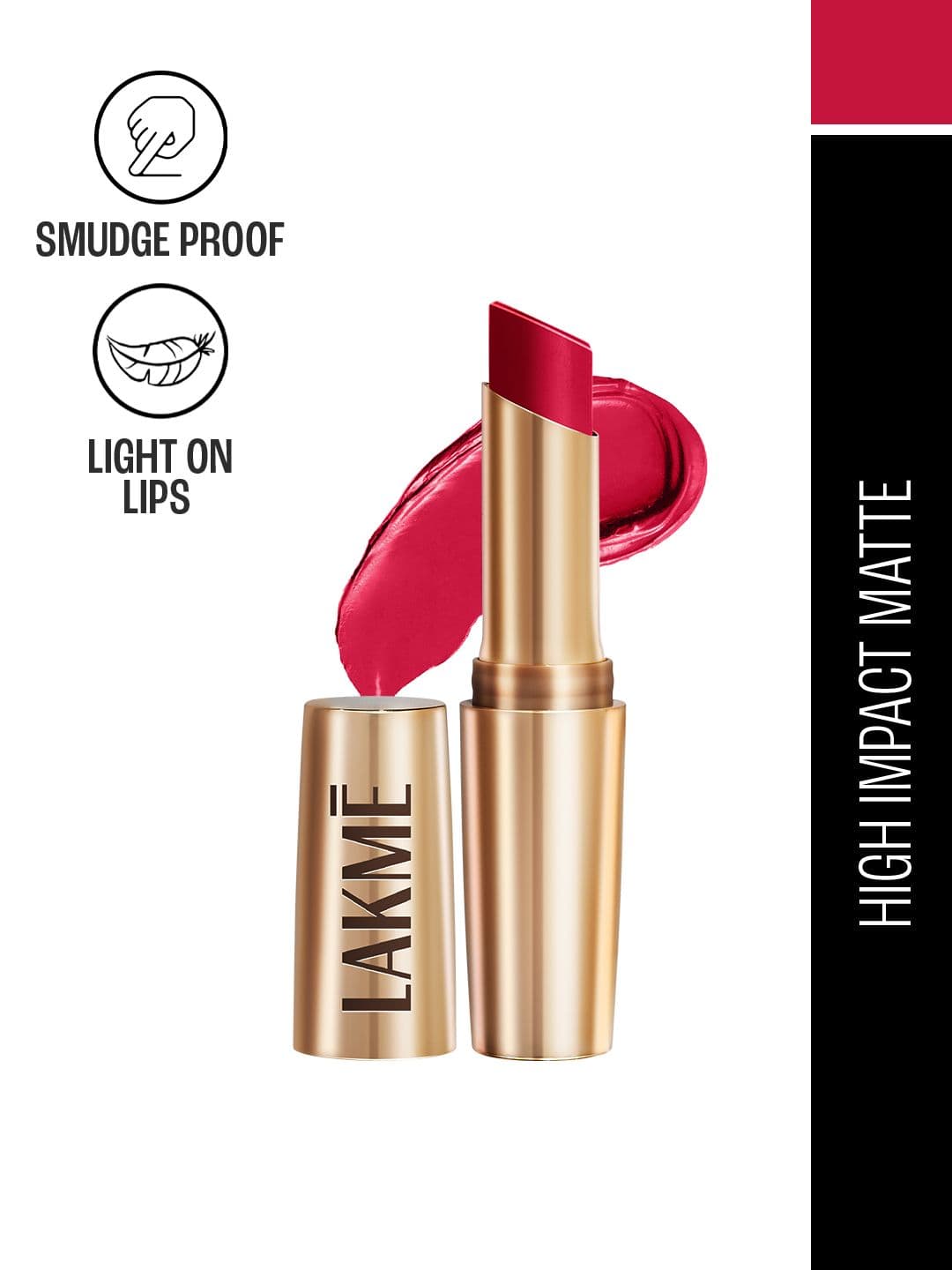 Lakme 9to5 Powerplay Priming Matte Lipstick With Vit E Lasts 16Hr 3.6g - Iconic Red - view 1