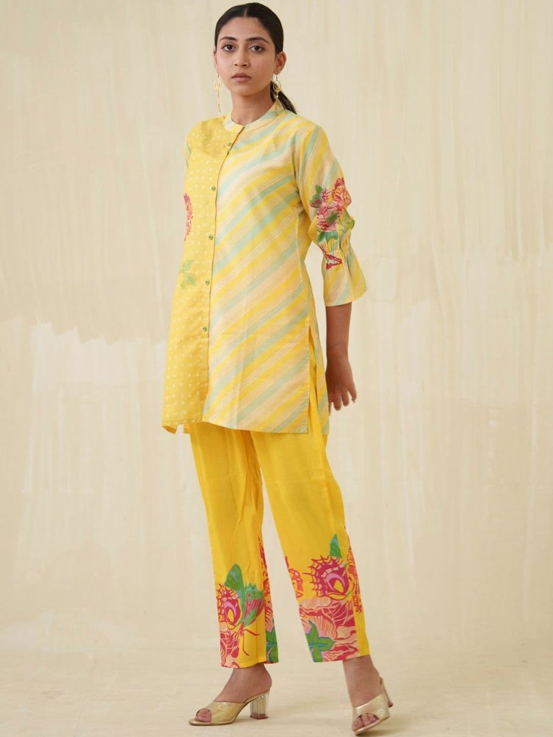Sangria Floral Printed Tunic with Trousers - view 1
