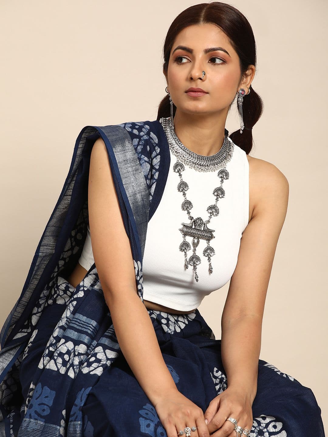 Taavi Batik Pure Cotton Bhagalpuri Saree - view 1