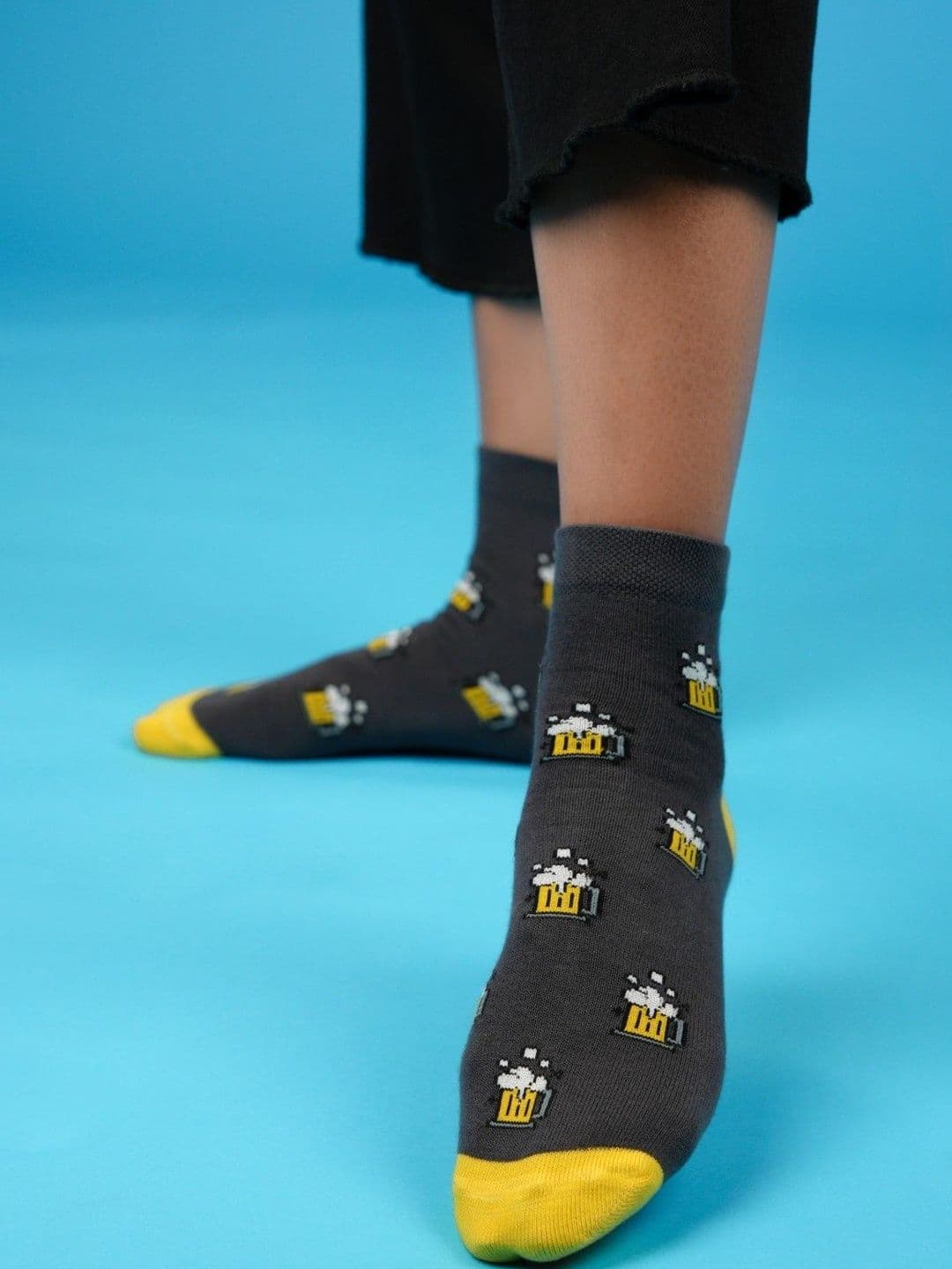 Hapso Men Cotton Assorted Patterned Ankle Length Socks - view 1
