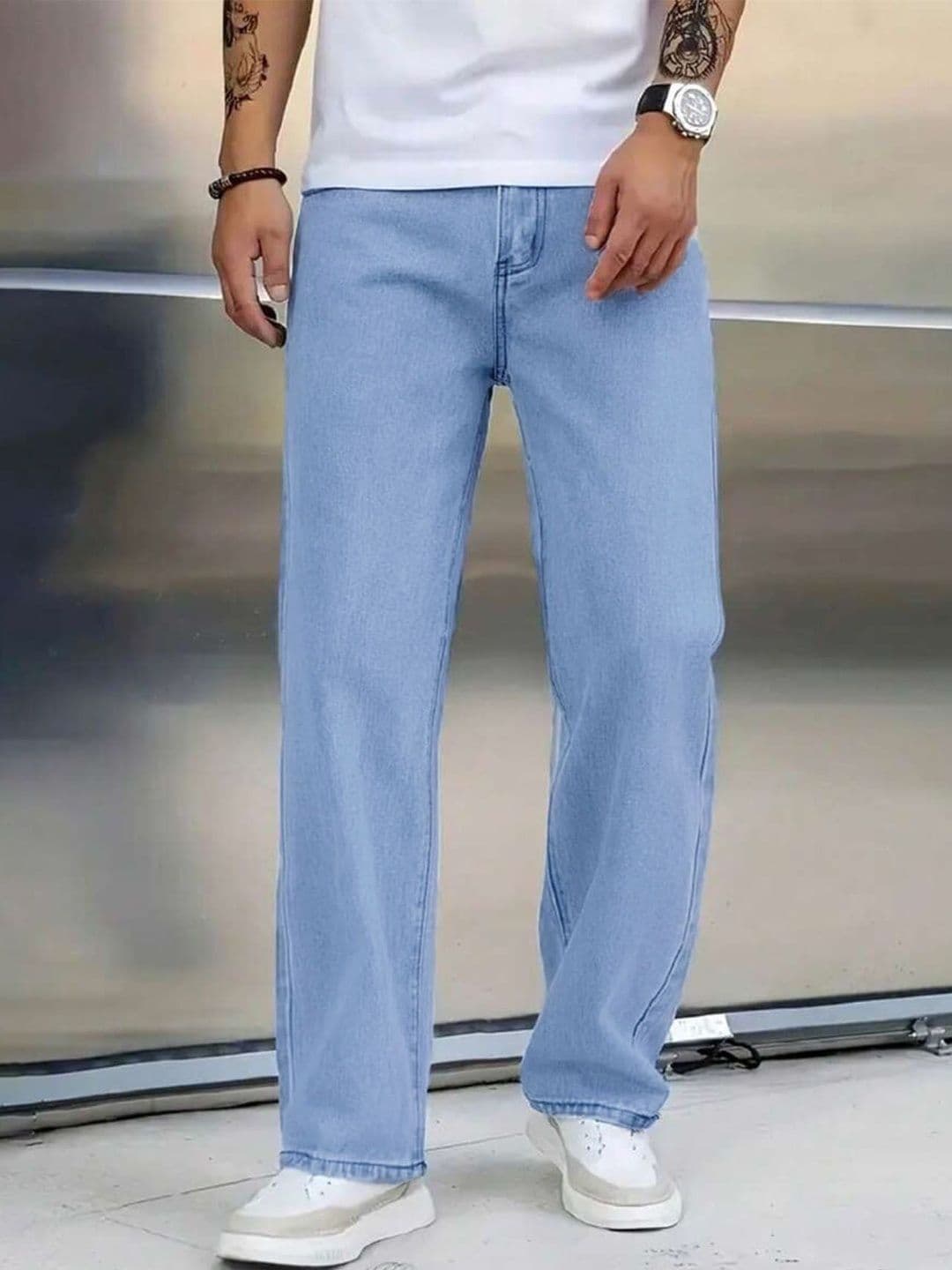 AUSK Men Loose Straight Fit Mid-Rise Stretchable Jeans - view 1