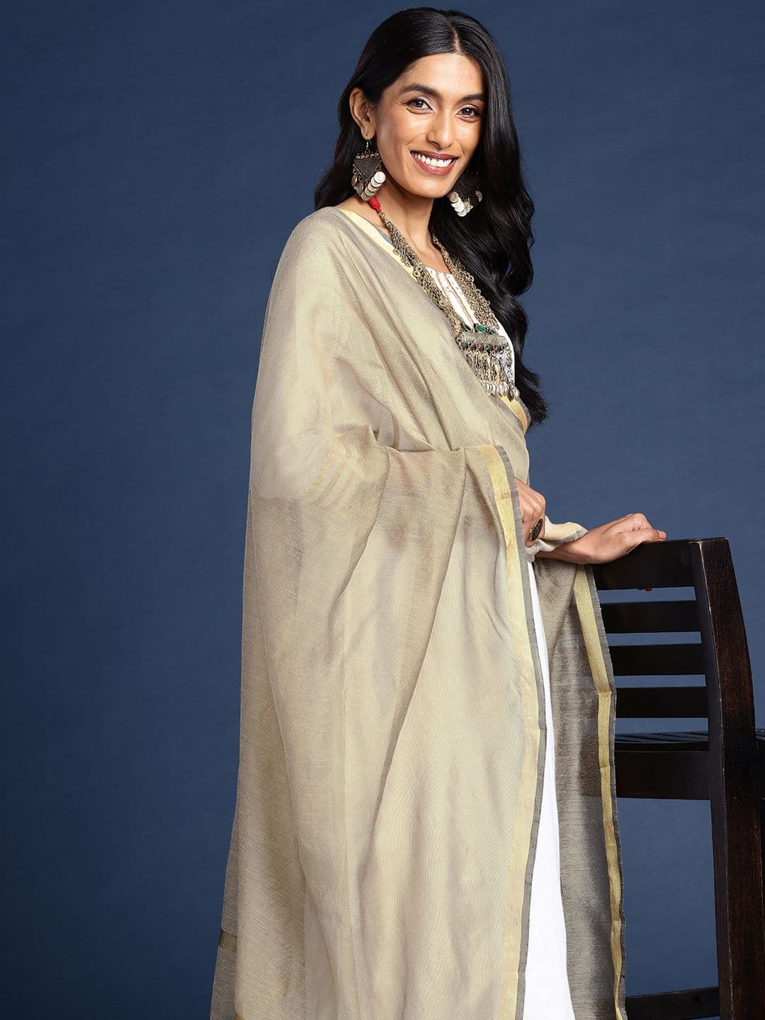Taavi Woven Legacy Dupatta with Zari Detail - view 1