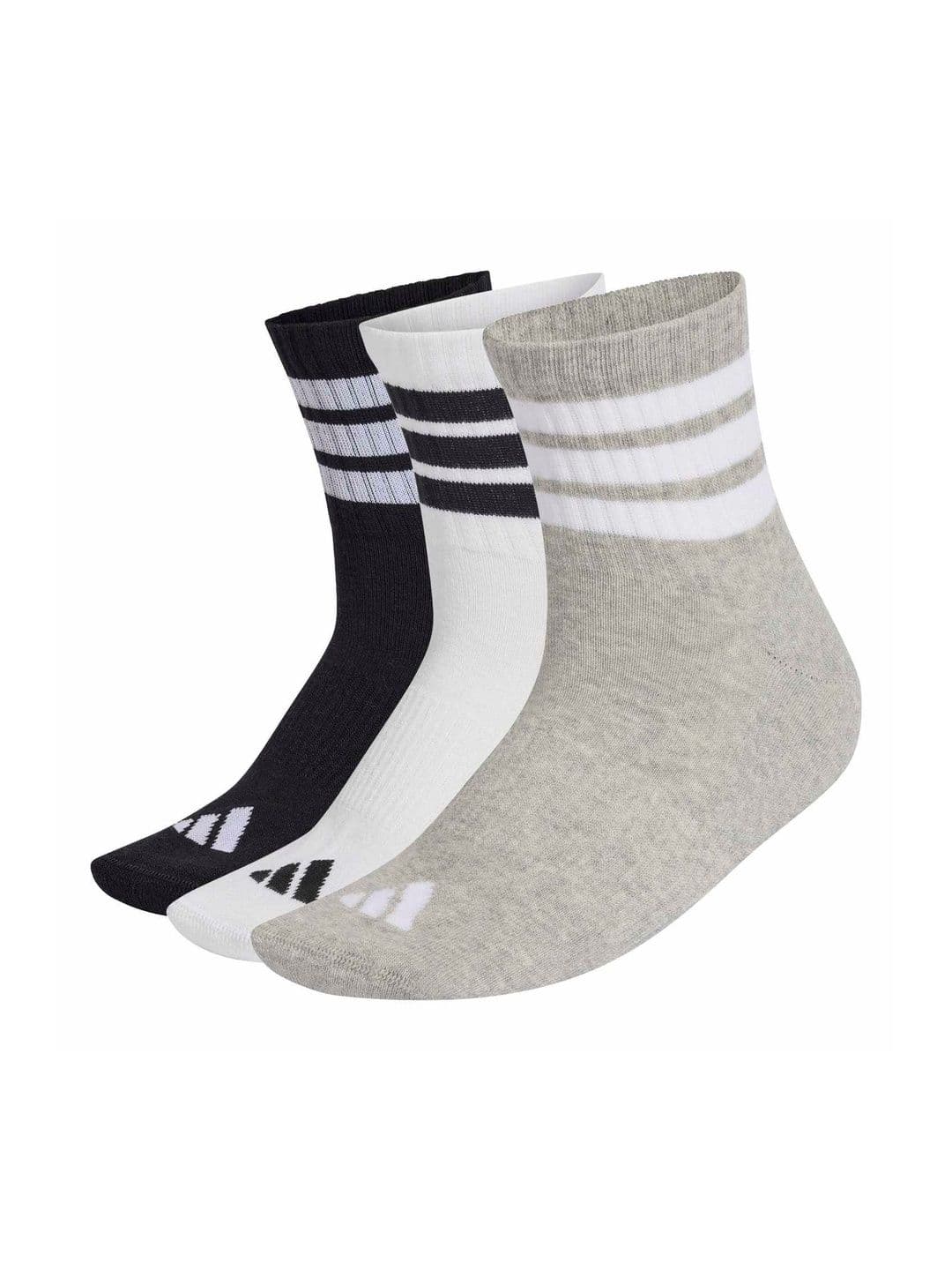 ADIDAS Men Pack of 3 Cotton Striped Ankle Length Socks - view 1