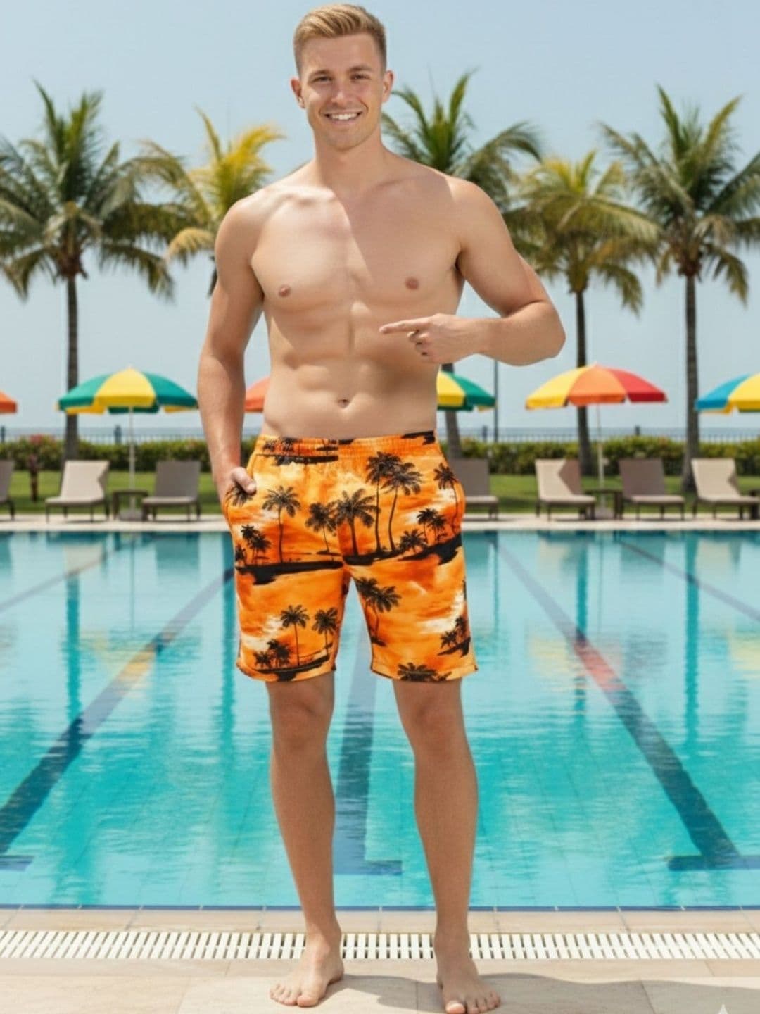 Aqua Holic Men Printed Swim Shorts Swim Bottoms