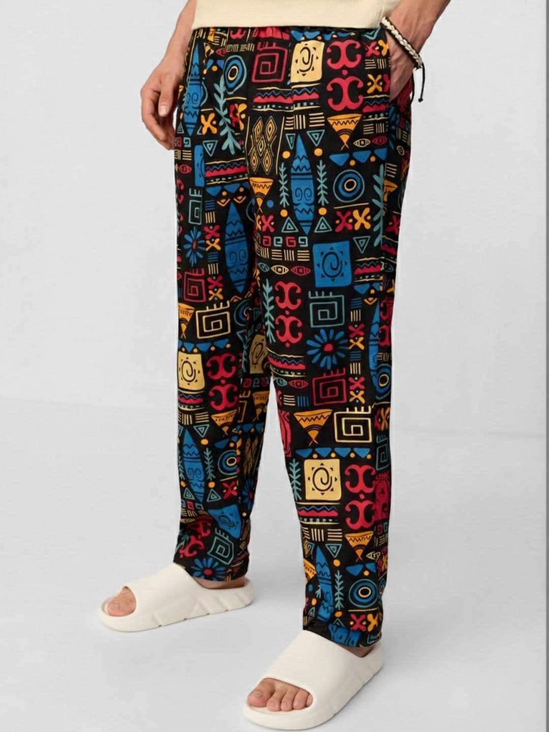 The Souled Store Men Regular Fit Printed Black Pajamas - view 1