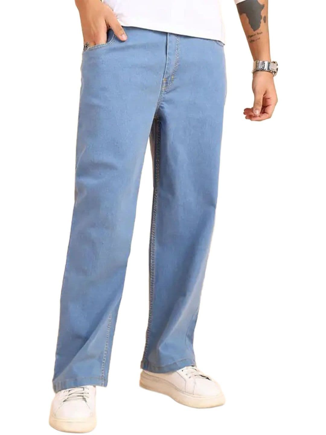 AUSK Men Loose Straight Fit Mid-Rise Light Fade Stretchable Jeans - view 1
