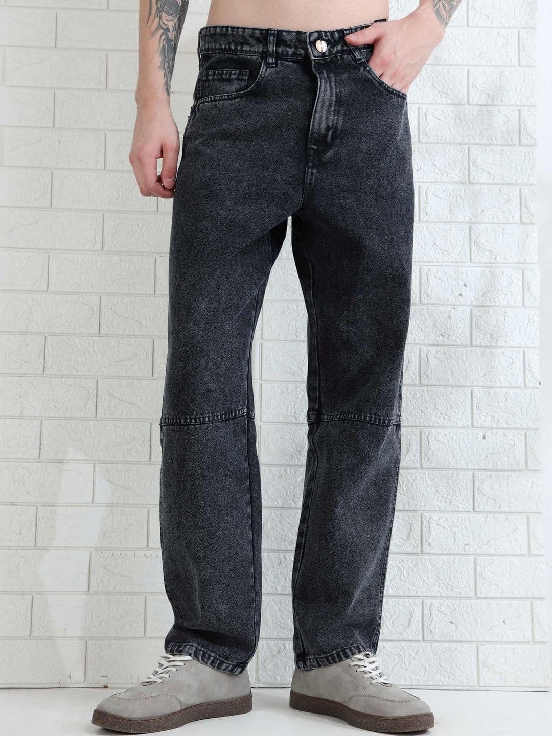 AIDAN PAUL Men Loose Relaxed Fit Mid-Rise Light Fade Jeans - view 1